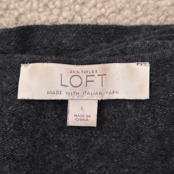 LOFT Charcoal Gray Women's Peplum Sweater - Picture 3 of 4